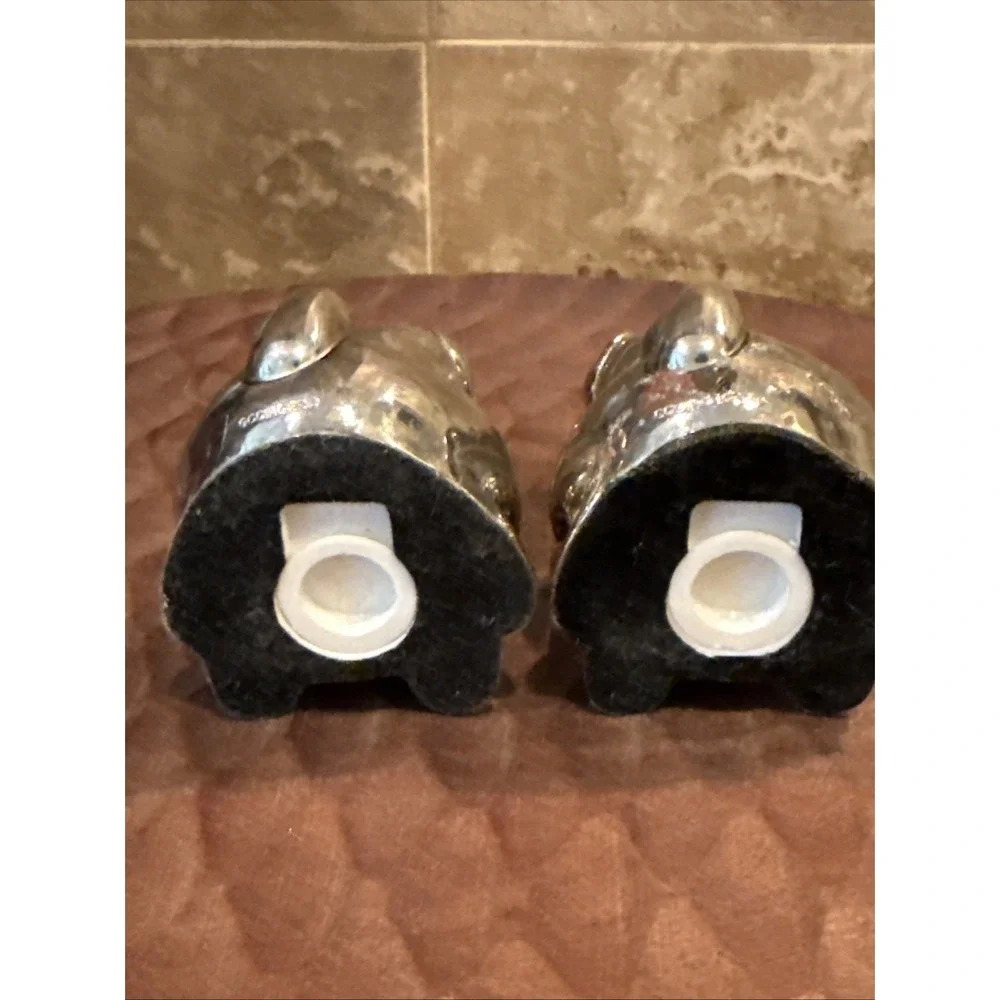 Pug Salt & Pepper Shakers Vintage Dog Godinger Silver Plate With Nickel CUTE!